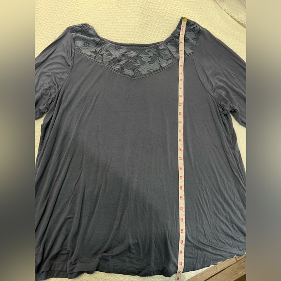 LANE BRYANT women’s Gray Floral Crochet collar Size 14/16 Casual Wear - Picture 7 of 8